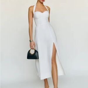 Reformation Strapless White Dress